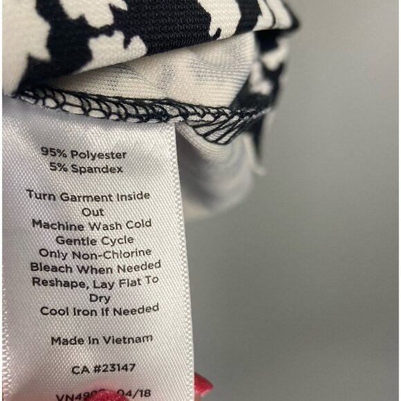 Talbots Top Blouse Black and White Floral Size 1X Spring Classic Long Sleeve - Picture 6 of 9